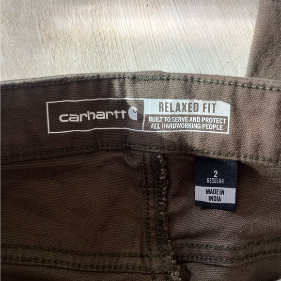 CARHARTT Women’s Rugged FLEX® Relaxed Fit Canvas Stretch Work Pants, Brown, 2 - Picture 4 of 8